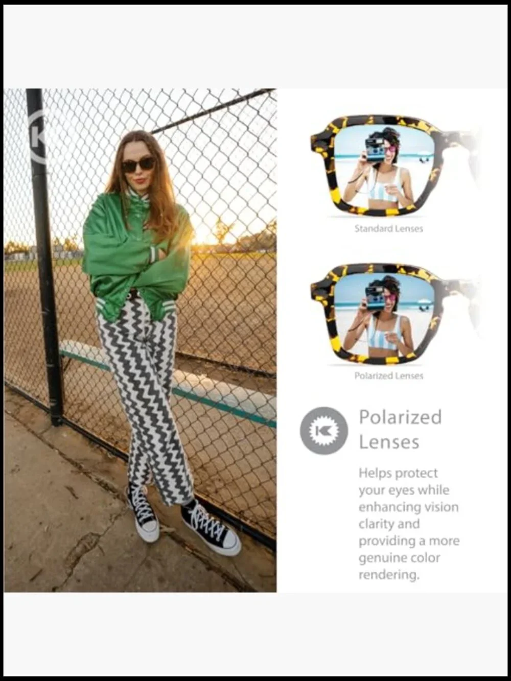 Polarized Sunglasses with Polycarbonate Frame, UV400 Protection - Picture 4 of 7